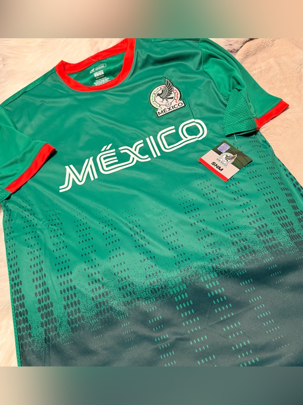Unisex Mexico Green Soccer Jersey with Red Accents